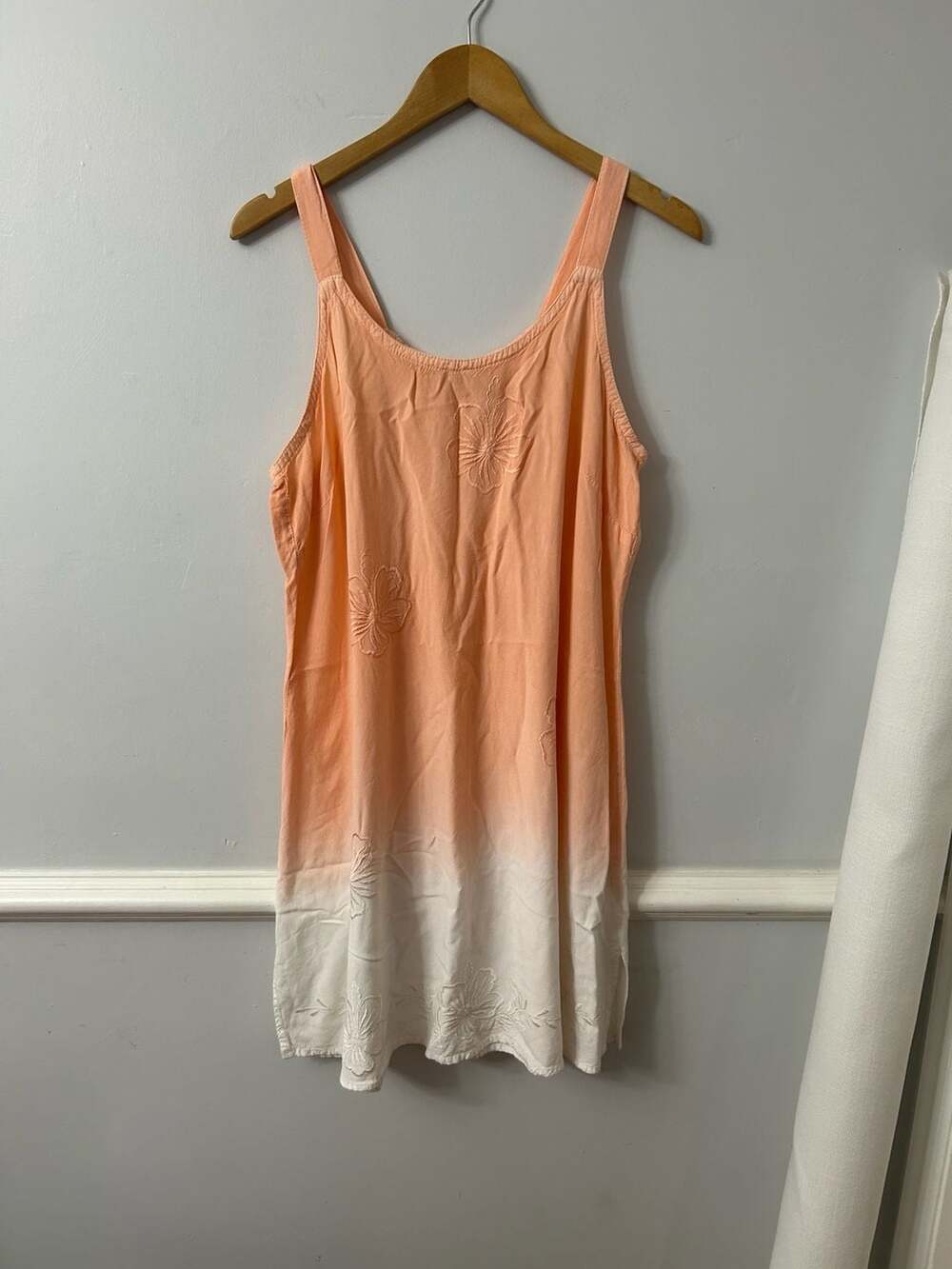 Raya Sun Embroidered Floral Ombre Beach Cover-Up Tank Dress